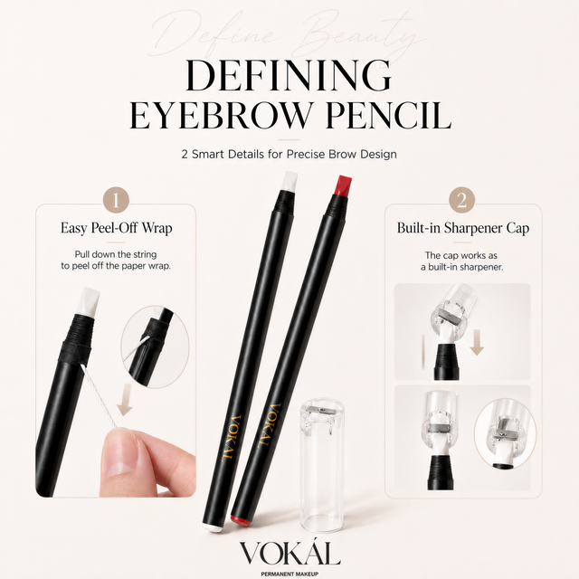 VOKAL Defining Eyebrow Pencil – Professional Brow Mapping Pencil with Built-In Sharpener