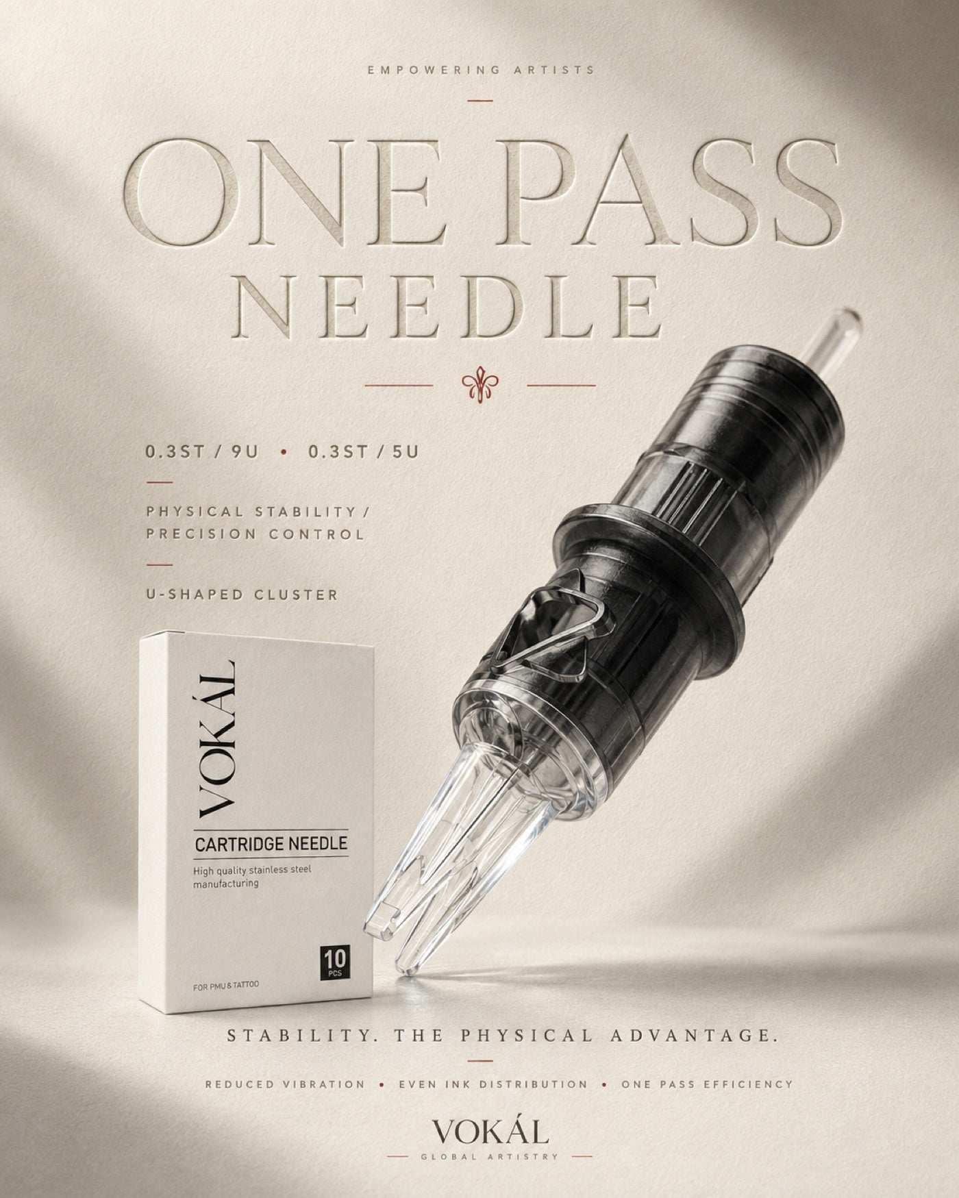 VOKAL one pass needle cartridge stability precision control for PMU artists
