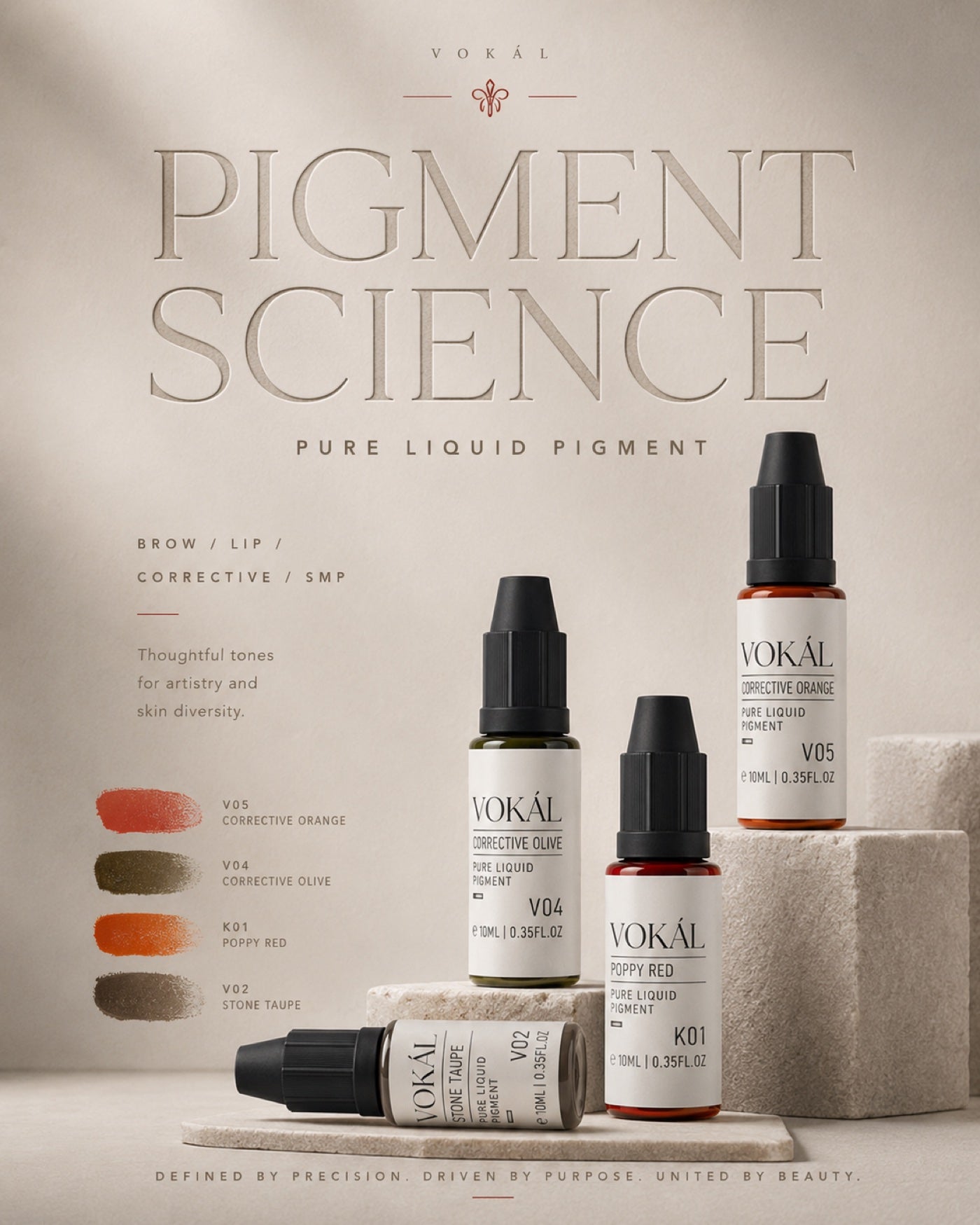 VOKAL pigment science for brows lips corrective color and SMP education
