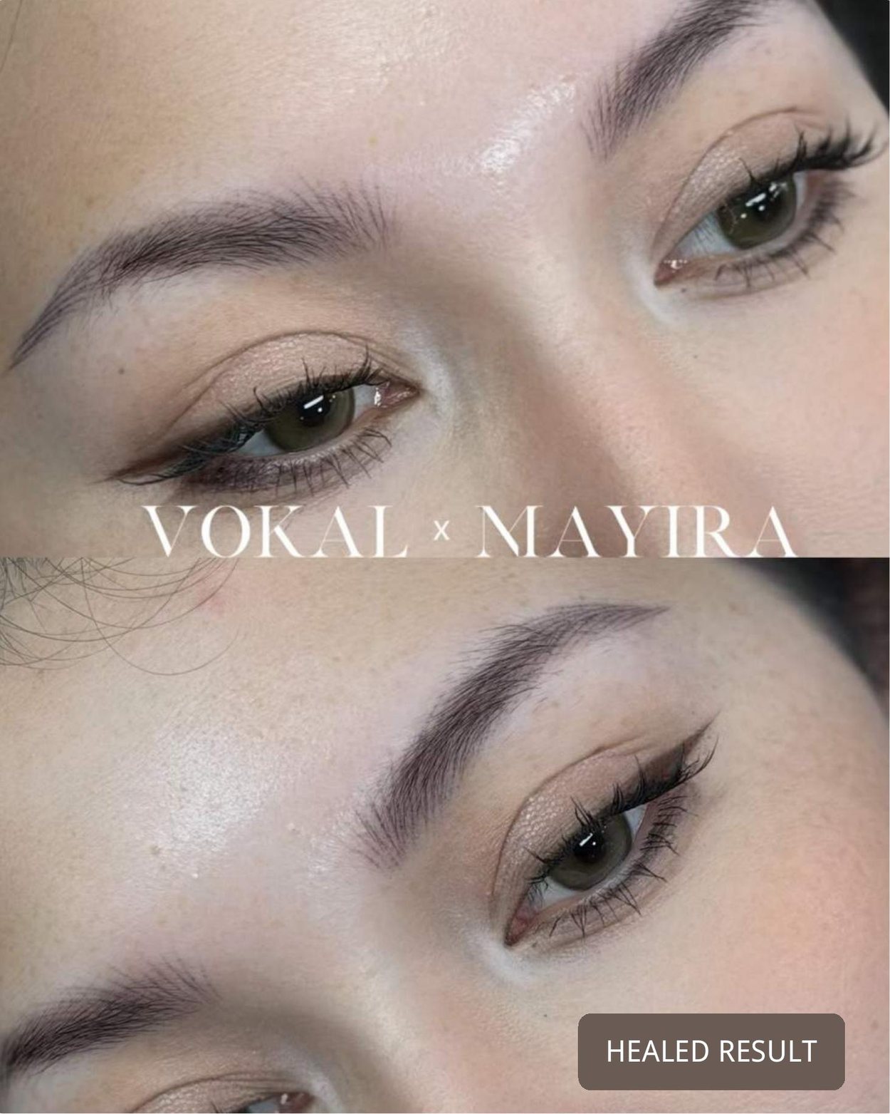 VOKAL brow pigment result comparison for eyebrow PMU