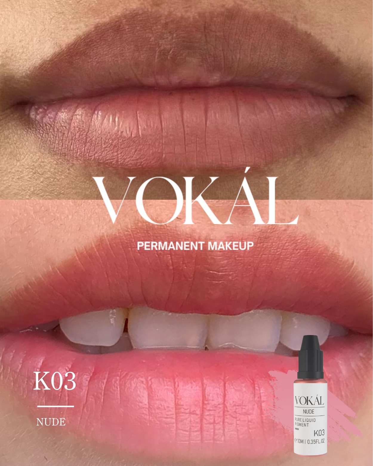 VOKAL lip blush pigment result for darker lip neutralization