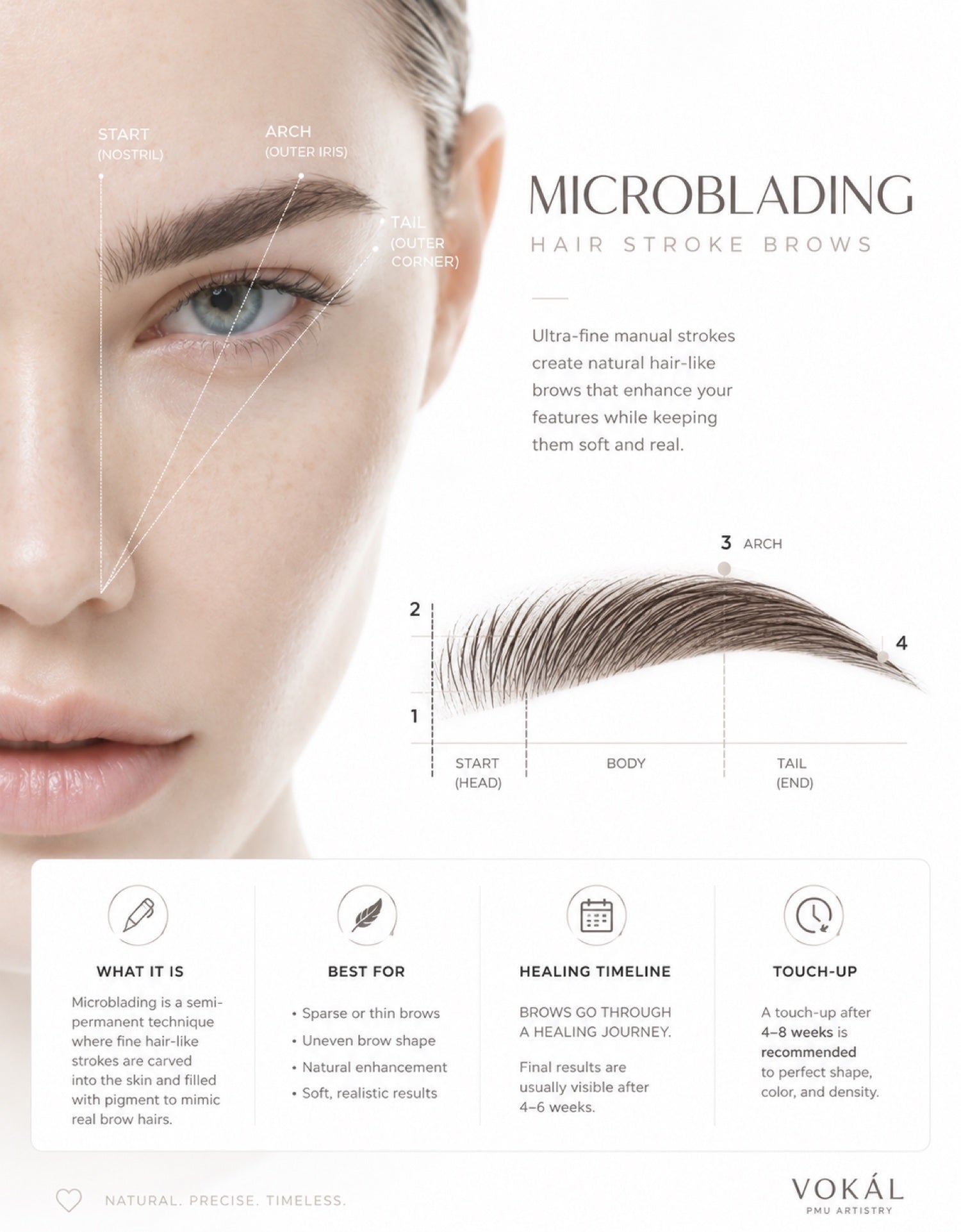 VOKAL microblading hair stroke brows training board