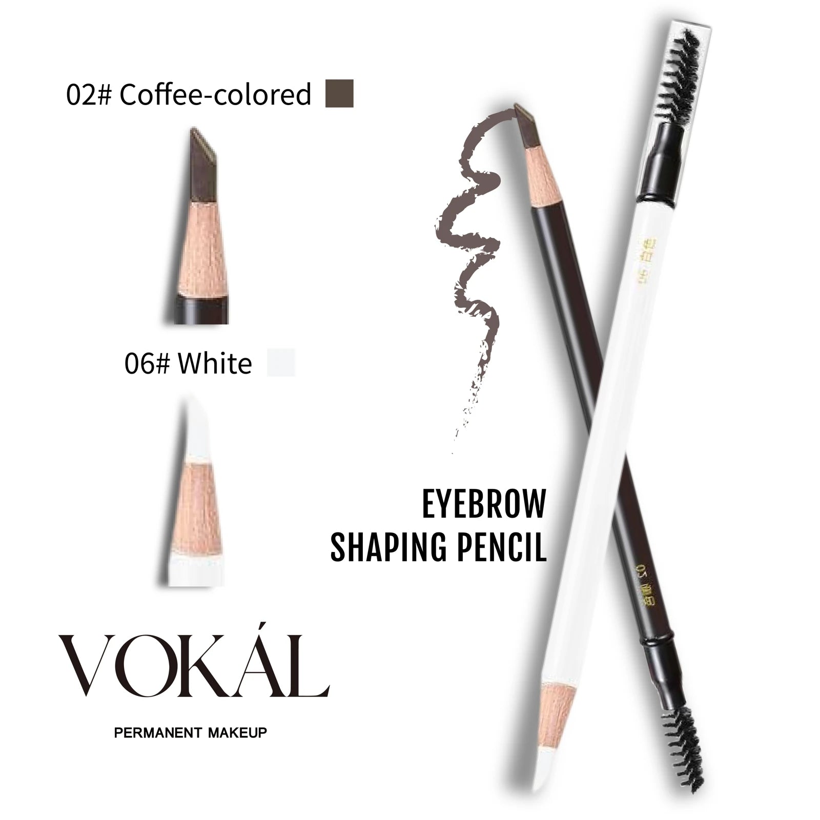 02 Coffee and 06 White pencil colors